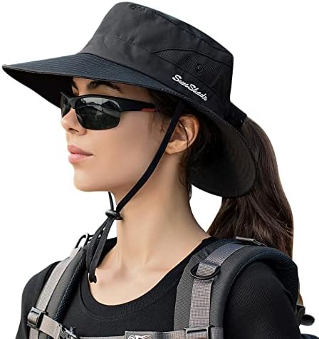 Летна сонце капа за жени 【UPF50+& УВ заштита и дишење】 Beach-Hats Ponytail-Hat Womens Beach Garden Garden Roading Hiking Hat