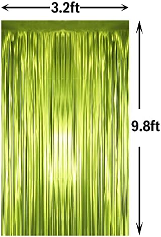 GOER 6.4 ft x 9.8 ft Метални Фолија Фолија Раб Завеси, Пакет На 2 Партија Стример Позадина За Роденден, Дипломирање Украси И Новогодишната Ноќ