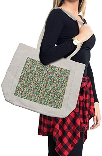 Торба за купување кесичка Амбесон Пајсли, цветен аранжман со апстрактни форми на солза и источно традиционални мотиви, еколошка торба за еднократна употреба за пл?
