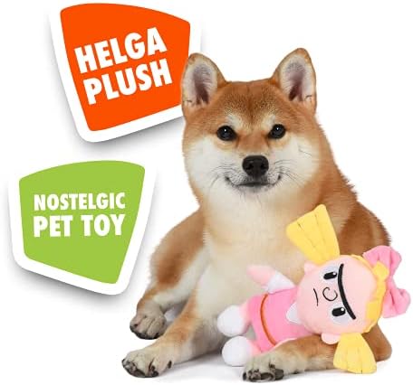 Никелодеон за миленичиња Еј Арнолд Хелга фигура Плишана играчка за кучиња | Играчка со средна кучиња со мека ткаенина од 9 инчи - Yellowолта