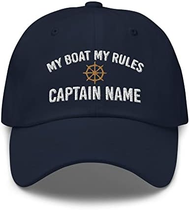 Персонализиран капетан везена тато капа, смешен морнар едрење на наутички брод со брод