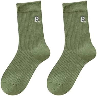 Пријатни чорапи за жени женски писма за везови чорапи слатки печати кратки чорапи на глуждот за широки женски чорапи