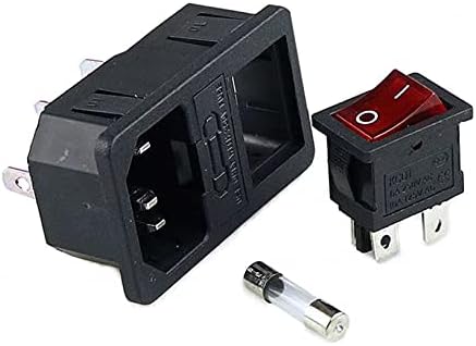 DJDLFA IEC320 C14 со 10A осигурувач! Rocker Switch Fused Power Switch Socket Switch Switch Electric Eperip