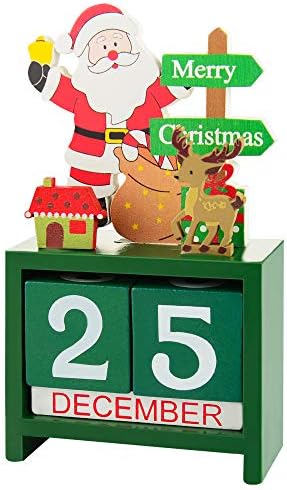 Линкидеа Божиќ Доаѓањето Календар, Дрвени Божиќ Одбројувањето Календар Блокови, Маса Биро Календари За Божиќ Одмор Дома Канцеларија