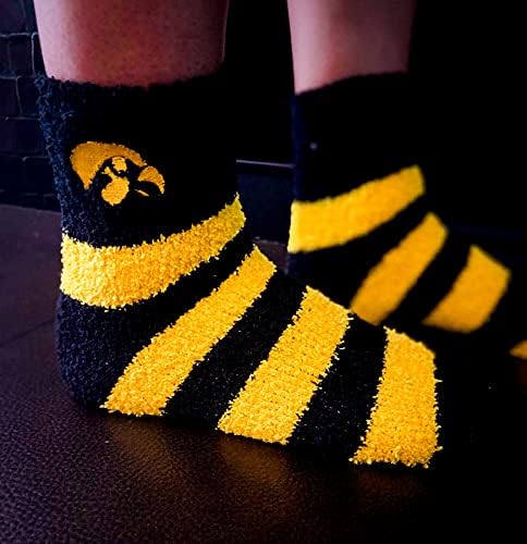 DB Fan Gear Iowa Hawkeyes NCAA Stripe Fuzzy Slepe Cods