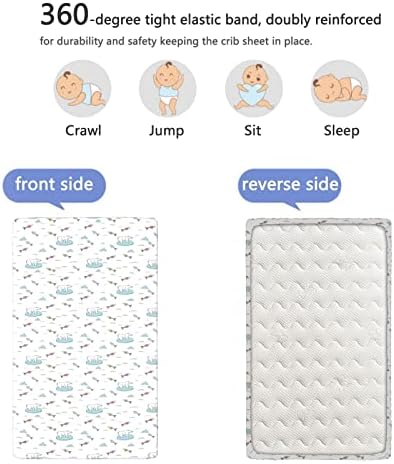 Поларна мечка тематска опремена мини члена со креветчиња, преносни мини чаршафи за столб за деца со душеци за креветчиња или столб за кревет