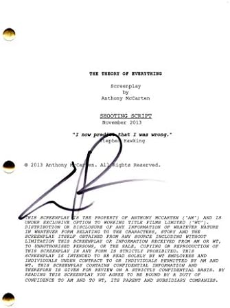Еди Редмајн потпиша автограм - Теорија на сè што е целосна филмска скрипта - Фелисити onesонс, Лес Мизерблс, Данската девојка, tут Скамандер - Фантастични astsверови и ка?