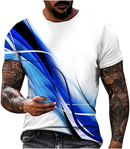 Дизајнерски графички маички мажи 2023 моден дигитален принт пуловер Топ летен спорт фитнес кратки ракави маички блуза