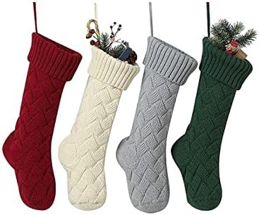 Дефлаб чорапи, божиќни чорапи, плетени божиќни чорапи, персонализирани украси за чорапи за украси за домашни одмори за украси Божиќни