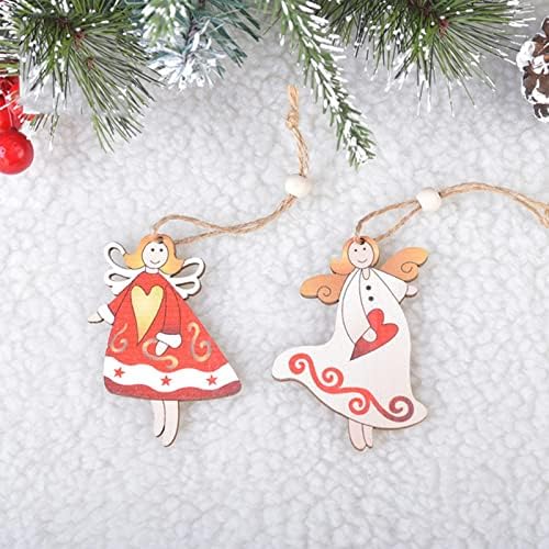 Големи Божиќни украси Божиќни печати дрвени приврзоци за елки за новогодишни украси за новогодишни куки за декорација на атмосфера за