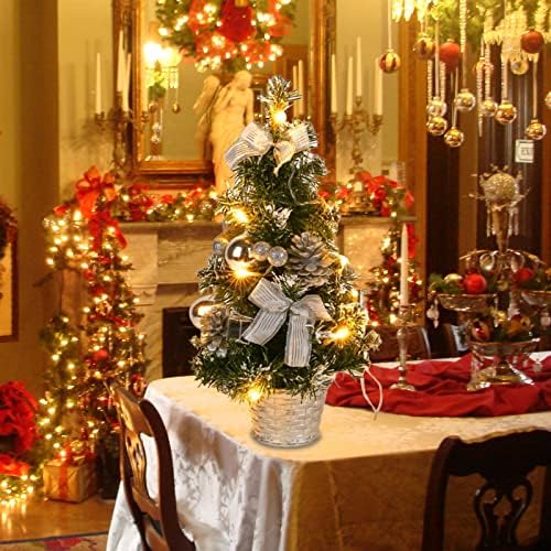 40см таблета новогодишна елка мини борови конуси вештачко новогодишно дрво за табела за табела за забави украси Божиќни топка украси