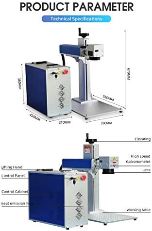 EZCAD3.0 60W MOPA Laser Laser Graver за машина за гравирање на метални влакна со ротирачка оска со D80 и означување на бојата