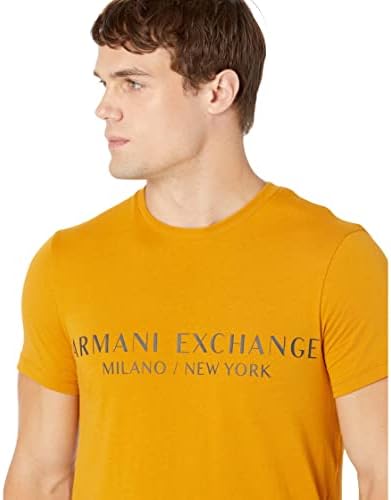 А | X Армани размена на мажите за кратки ракави за машки кратки ракави во Милан во Newујорк, маица за вратот на вратот