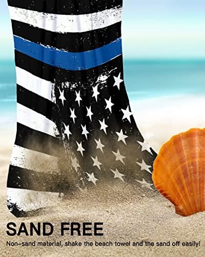 Турски Пешкир За Плажа Преголеми Крпи За Плажа Без Песок Ќебе-Тенка Сина Линија Гроздобер Американско Знаме Супер Абсорбента Брзо Суви