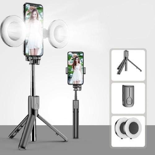 Штанд со боксер и монтирање компатибилен со Samsung A34 - SelfiePod на Rinllight, Selfie Stick Extendable Arm со прстенеста светлина за Samsung