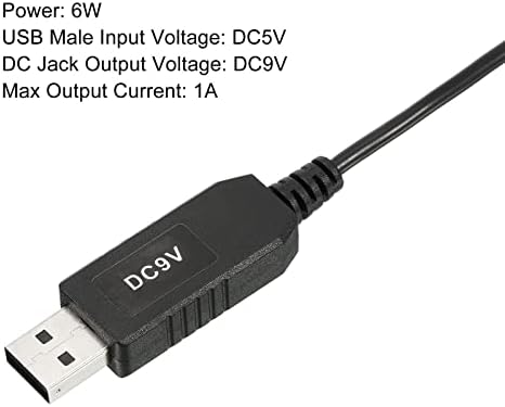 Patikil 6W 1A USB Чекор на напон конвертор, 2 пакет DC 5V до DC 9V Адаптер за напојување со напојување 90 степени Агол 5.5x2.5 mm