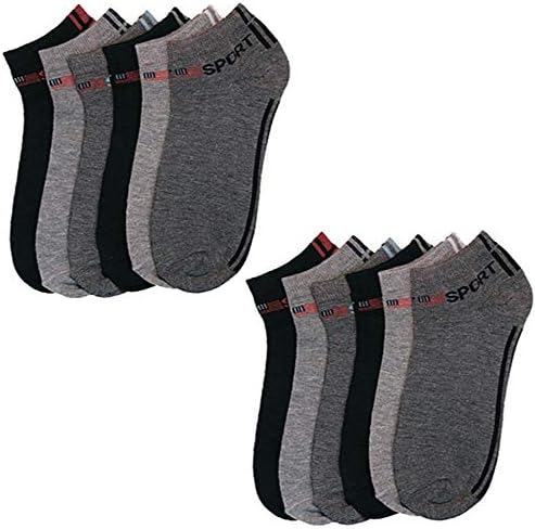 12 Пара Машки Чорапи Големина На Големо 9-11 Обичен Спорт Сечење На Глуждот Избрани Унисекс