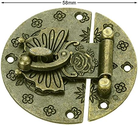 Seewoods WS823 1PCS Античка бронзена пеперутка HASP заклучување гроздобер легура декор старо мода кинески стил накит градите клучеви со таблички