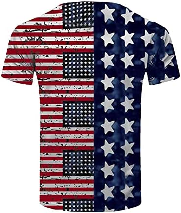 Менс 4 -ти јули војници кошули со кратки ракави на американско знаме Денот на независноста кошули ретро врвови starsвезди и ленти маици