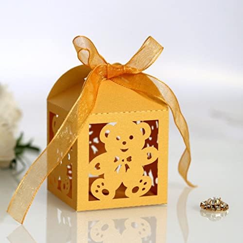 ШИМКЈ 10 парчиња Сина Кутија За Подароци За Денот На Детето Роденденска Свадба Кутии За Бонбони Пакување Шуплива Слатка Мечка Чоколадна