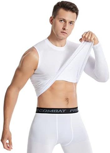 Нови кошули за компресија за мажи 1/2 единечна рака со долг ракав атлетски базен слој под маичка маица за кошарка за тренингот