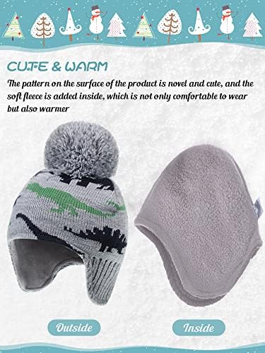 Бебе момче капаче од шалчиња поставени зимски топло капаче плетена ракавици на ракавици за мали деца, митинзи на митинзи