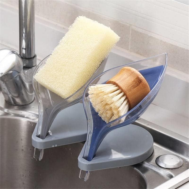 Бања за сапун држач за лисја за сапун кутија кујна кујна кутија за складирање на садови кои не се лизгаат сапун за складирање на сапун