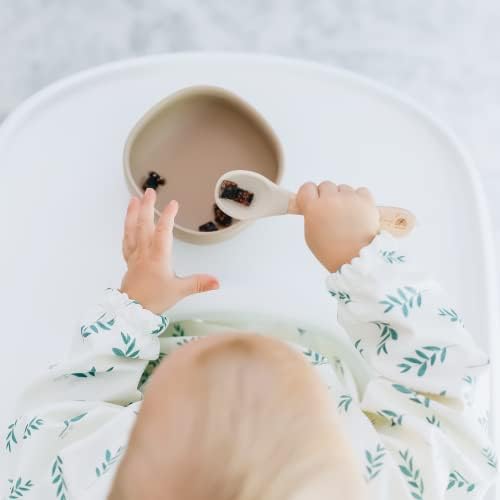 Мали Буриња Со Долги Ракави Бебешки Лигавчиња-Детска Уметност Што Го Храни Бебето Престилка За Јадење Кошула Водоотпорна Лигавче Со Полни Ракави