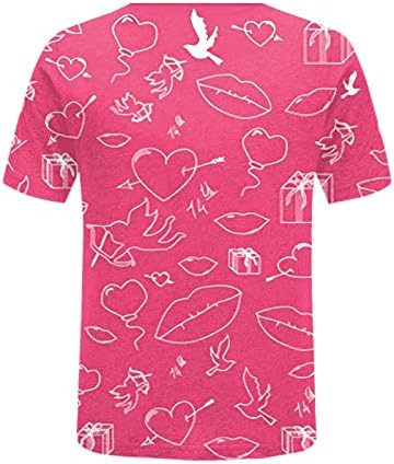 Ден на вineубените џемпери за жени графички влечења Loveубов срце писмо печати џемпер на џемпери, обични врвови на врвови, пулвер