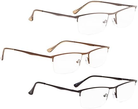 Лур 3 пакува очила за читање полу-раб + 4 пакувања класични очила за читање