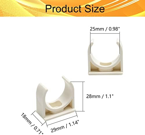 Јутагос Пвц Водоводна Цевка 35мм /1,38 инчни Стеги За Должина Клипови, Погодни за 25ММ/0,98 Инчи ОД ТВ Фиоки Цевки За Црево За Црева Поддршка За Пекс Цевки Бели 100 парчиња