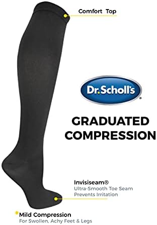 Drените на д -р Шолл, дипломирани комплетни колени со високи чорапи - 1 и 2 пакувања - Енергизирајќи удобност и олеснување на заморот