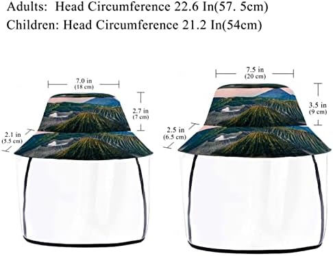 Заштитна капа за возрасни со штит за лице, рибарска капа Анти сонце, вулкан Пејзаж Фуџи