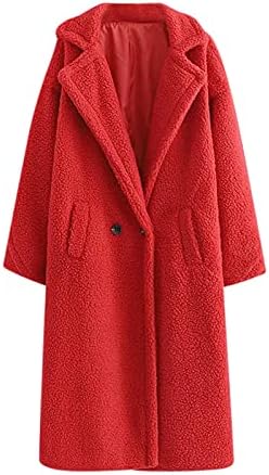 Prdecexlu долги ракави палта Femaleенски плус големина зимска работа симпатична цврста скута јакна џеб густо топло лабаво фитинг