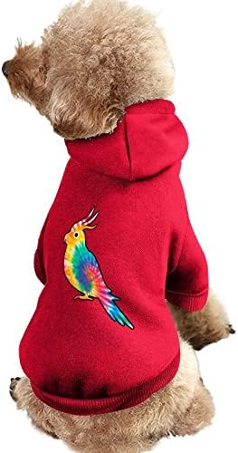 ВИЕ боја Кокатиел куче качулка пуловер, џемпер за облека за миленичиња, облечена во качулка, облеки за кучиња и мачки