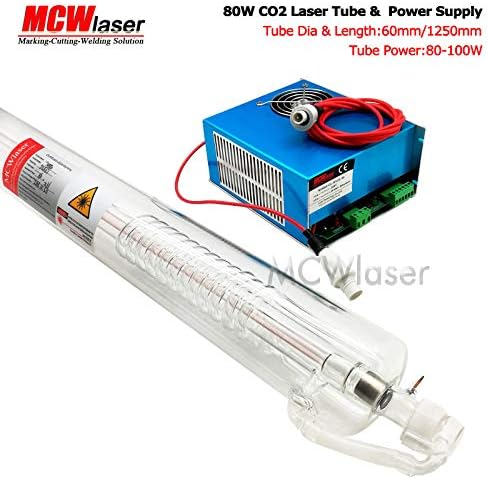 Mcwlaser 50w врв 100w Co2 Ласерски Цевка Индустрија Одделение + 50w MYGJ Напојување Гравер Машина