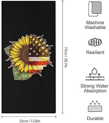 Сончоглед Американско знаме рачни крпи за миење на лице и каросерија меки меки за миење садови со слатки печатени за кујнски хотел