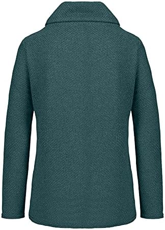 Женски памучни џемпери мода есенско копче за зимски долги ракави надолу од нередовен плетен џемпер