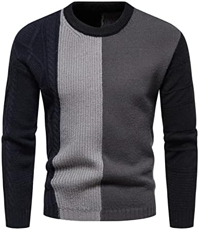 Машки плетен џемпер есен и зимска обична плетена цврста боја украсен џемпер џемпер од џемпер плус големина