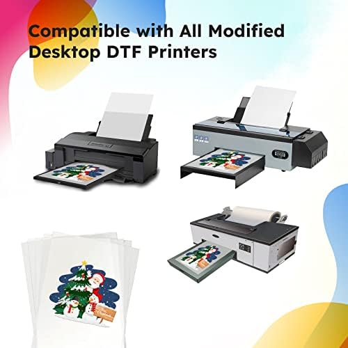 Fomzze DTF трансфер филм-A4, 8.3 x 11,7, 30 листови хартија за трансфер на топлина со мат-миризби за DIY директно печатење и обработка на модели на текстил и облека DTF филм.