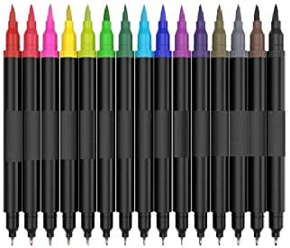 Поставен пенкало за калиграфија | Двојни совети | Маркер за четки | 0,4 Пенкало за фино врвови | Најлонски влакна | Сликање во движење | Интерактивна активност | Нетокси
