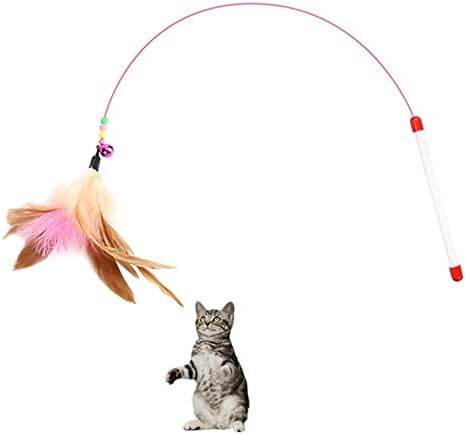 Оалк мачка миленичиња играчки за челична жица со челична жица за трескање со bellвонки со монистра играат забава