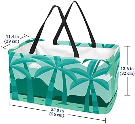 50L Купувачки торби Палмиер Палмтри, склопувачки шопинг -кутија за намирници торба со рачки, еднократно