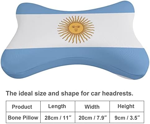 Знаме на аргентина 2 парчиња Перници за Вратот На Автомобилот Што Дишат Автоматско Перниче За Одмор На Главата Удобна Перница