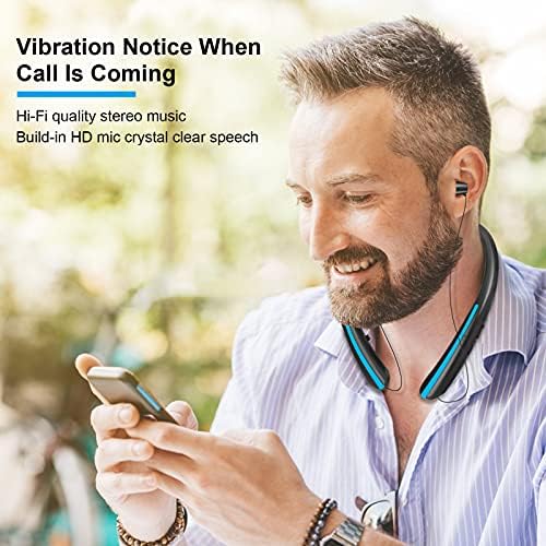 Слушалки за Bluetooth Што Се Повлекуваат, Безжични Слушалки За Вратот Со Стерео Слушалки Отпорни на Пот CVC 8.0 Слушалки За Поништување На