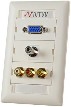 NTW Customizable Nemedia wallидна плоча со персонализирана ознака за лична карта - HDMI Pigtail, VGA, 3,5 mm Audio и USB Pass преку - 3UNC -V35TUBP