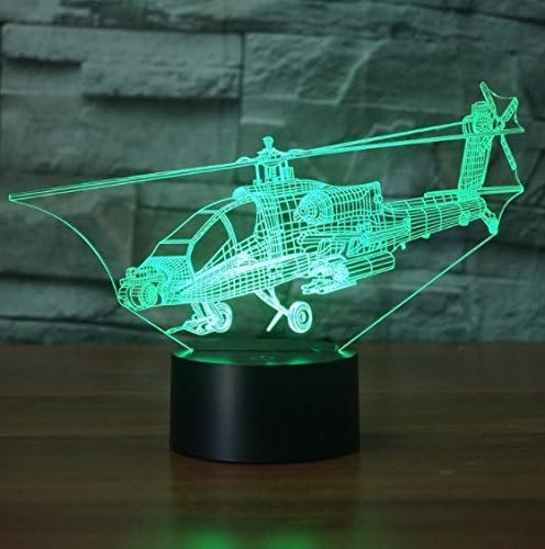 ЏИНВЕЛ 3д Авион Хеликоптер Ноќна Светилка Илузија Животинска Ноќна Светлина 7 Прекинувач За Допир На Допир Светилки За Декорација На Маса Совршен Божиќен Подарок С