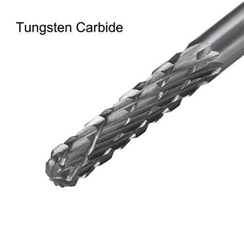Uxcell Tungsten Carbide Rotary Files 1/8 Shank, двоен исечен цилиндричен радиус крај ротирачки алатка 3мм диа, за умирање мелница