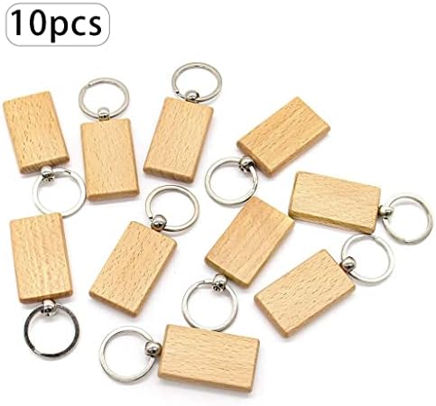 Yxbdn 10pcs празен дрвен клуч за клучеви за клучеви за клучеви за клучеви за клучеви за клучеви за клучеви Персонализирани EDC или најдобар