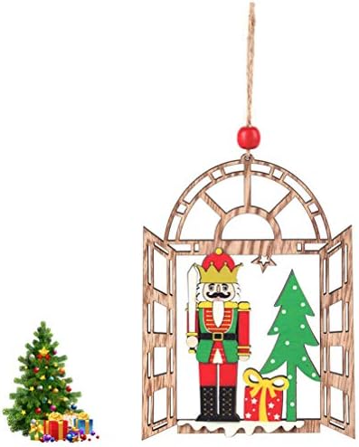 Bestoyard Wood Decor Decor Christmas Wooden Pendant Turcracker војник што виси врата што виси за домашен Божиќен Божиќ